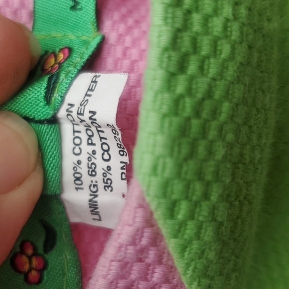 Tibi Swirl pattern Skirt 6 pink lime black & white cotton piqued - Picture 4 of 5